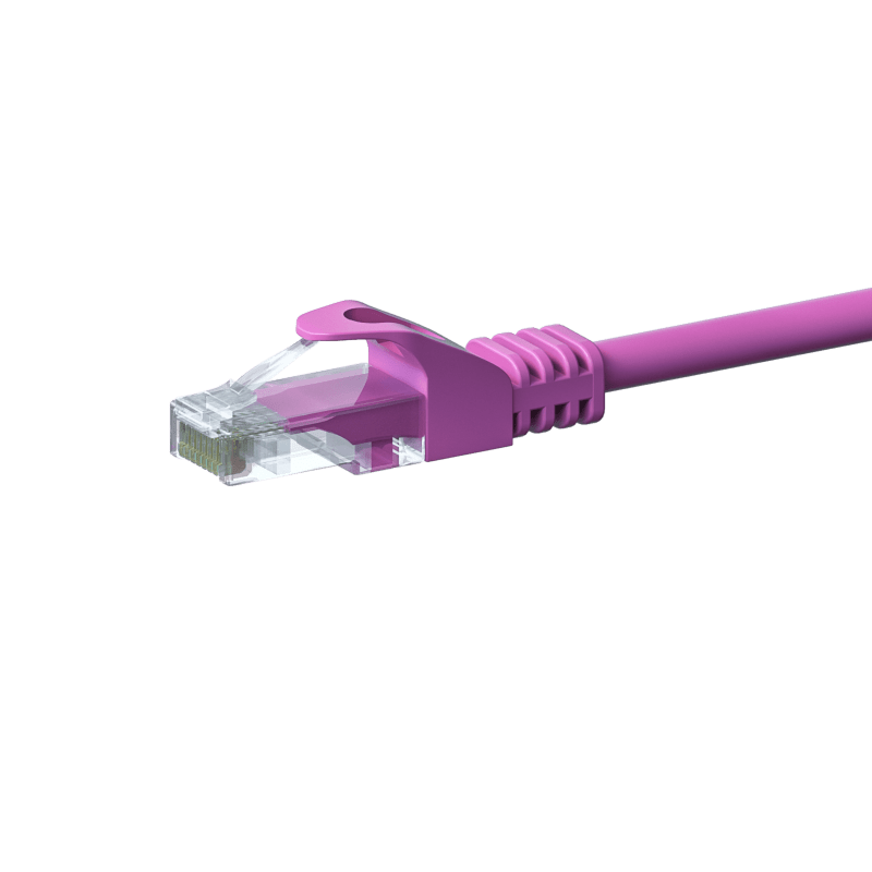 Kabel krosowy UTP CAT5e 30m różowy - 100% miedź