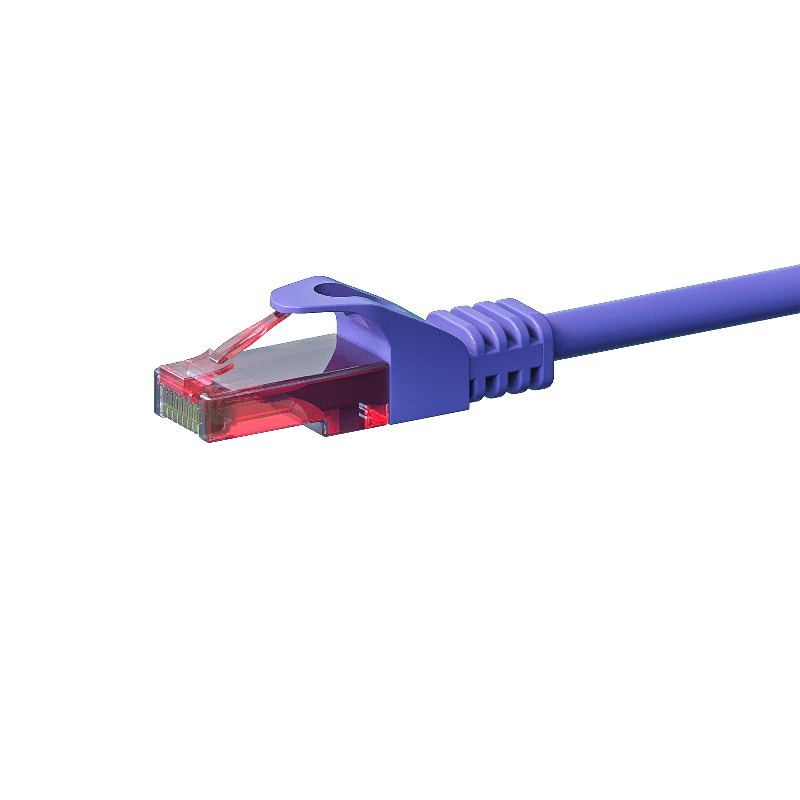Kabel krosowy UTP CAT6 0,50m fioletowy - 100% miedź