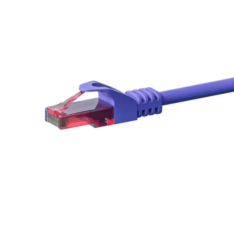 Kabel krosowy UTP CAT6 15m fioletowy - 100% miedź