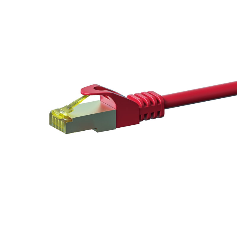 Kabel krosowy Cat7 S/FTP (PIMF) 10m czerwony