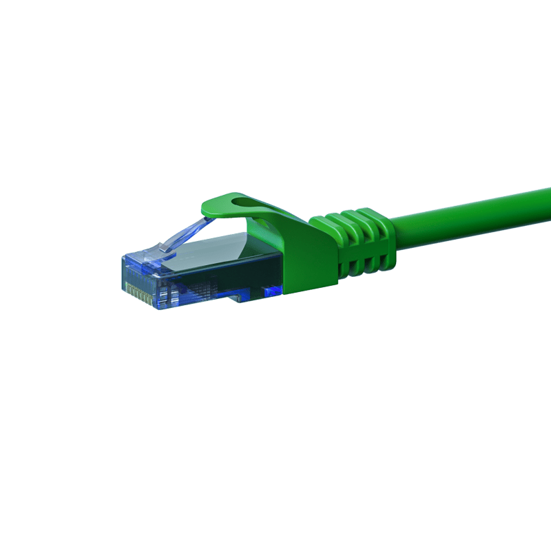 Kabel krosowy UTP CAT6a 0,15m zielony - 100% miedź