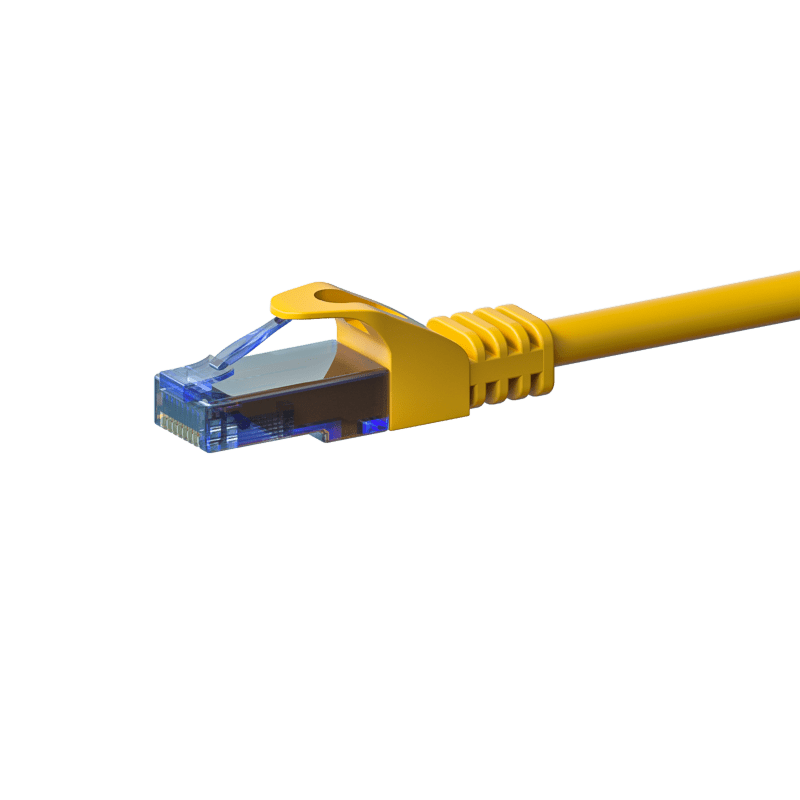 Kabel krosowy UTP CAT6a 0,15 m żółty - 100% miedź
