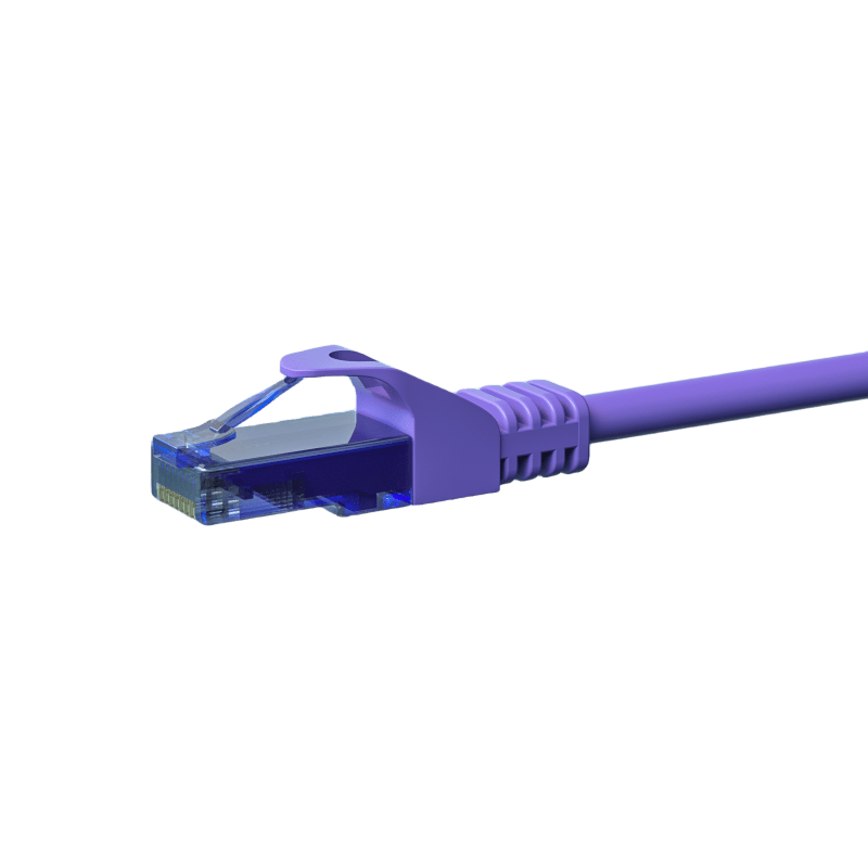 Kabel krosowy UTP CAT6a 0,15 m fioletowy - 100% miedź