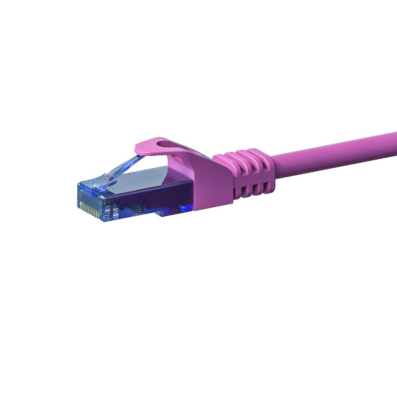 Kabel krosowy UTP CAT6a 30m różowy - 100% miedź