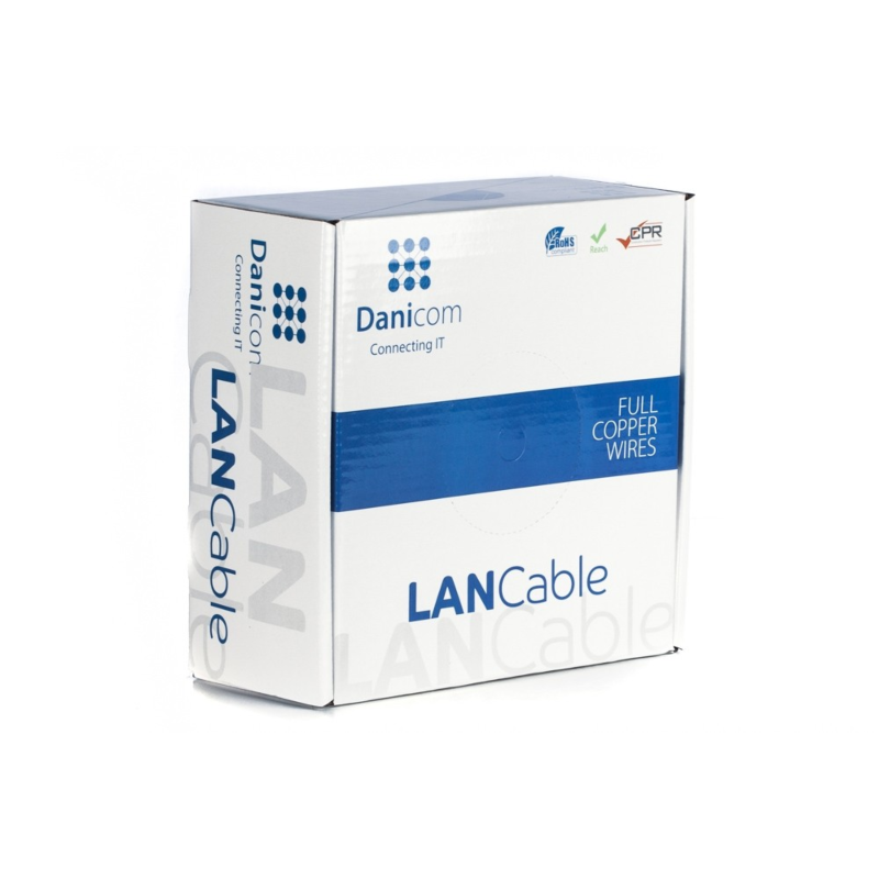 DANICOM CAT6A U/UTP 100m kabel na rolce elastyczny - PVC (Fca)
