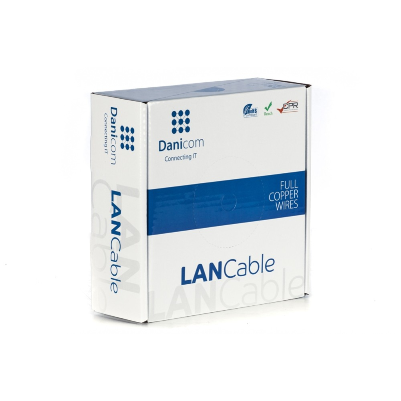 DANICOM CAT6A U/UTP 50m kabel na rolce elastyczny - PVC (Fca)