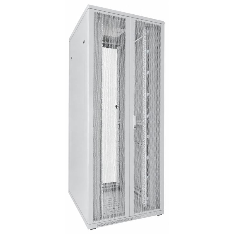 42U biała szafa serwerowa z podwójnymi perforowanymi drzwiami przednimi i tylnymi 800x1000x2000mm (szer.xgł.xwys.)