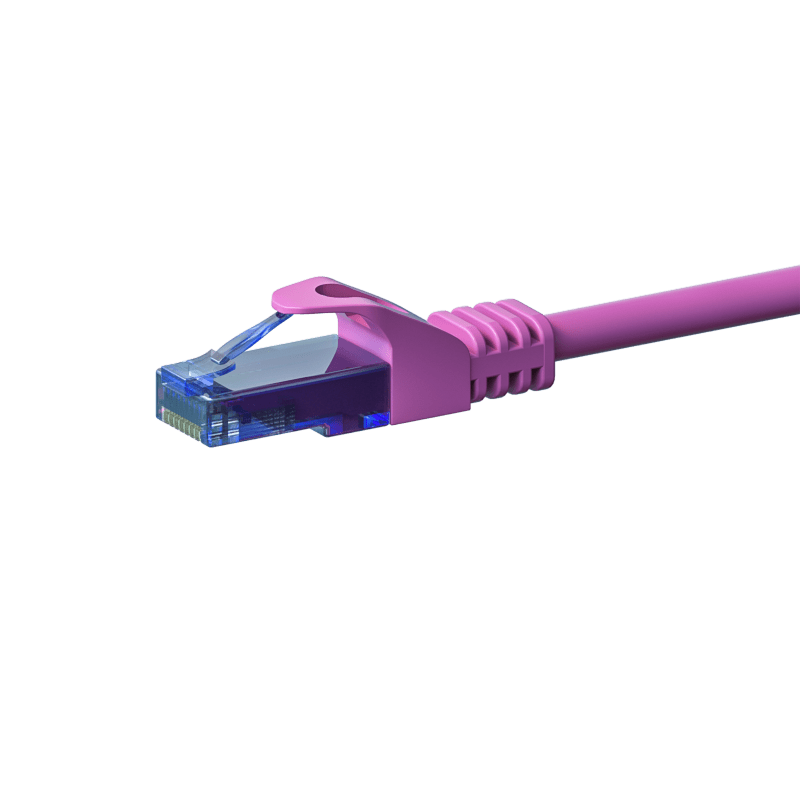 Kabel krosowy UTP CAT6a 5m różowy - 100% miedź