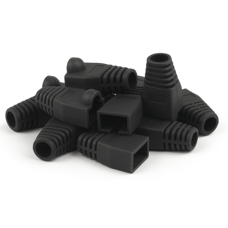 DANICOM tule do kabla RJ45 czarna duża - 10 sztuk