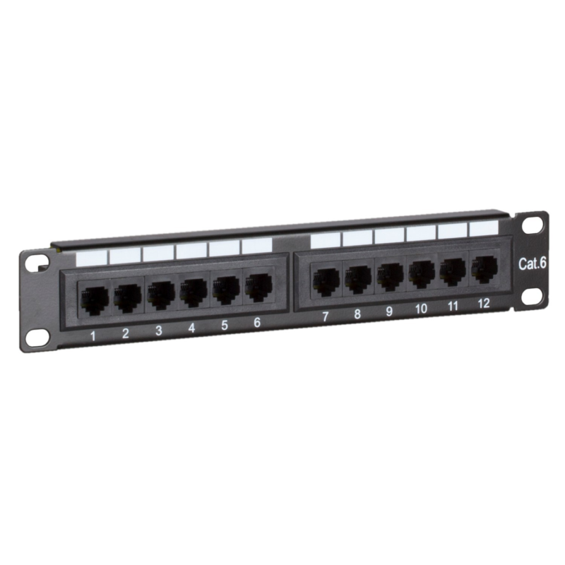 Panel krosowy UTP CAT6 10 cali - 12 portów