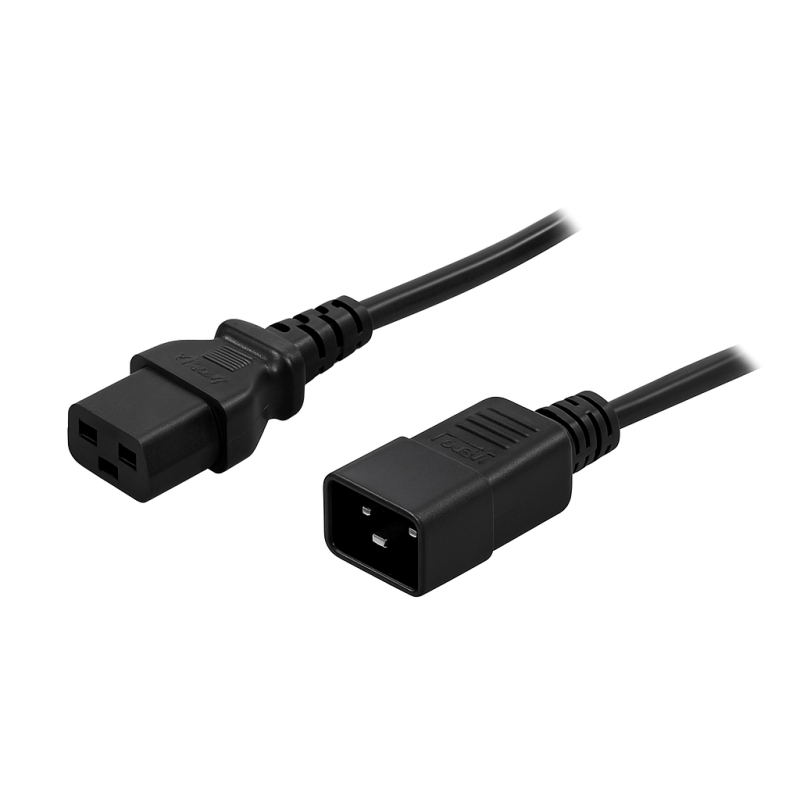 Kabel zasilający C19 do C20 1,80m czarny
