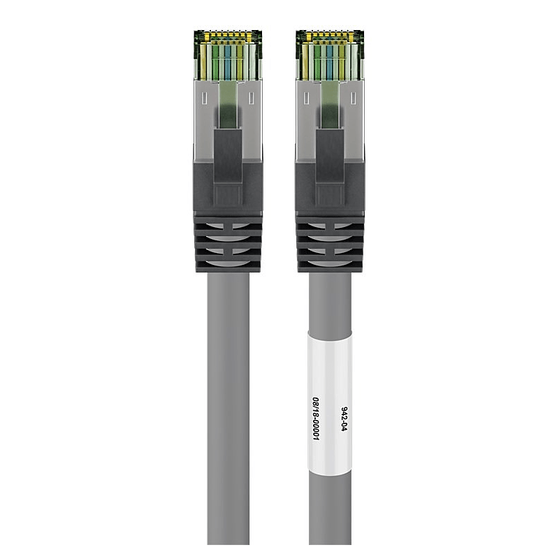 Kabel krosowy Cat8 S/FTP (PIMF) 0,50 m szary