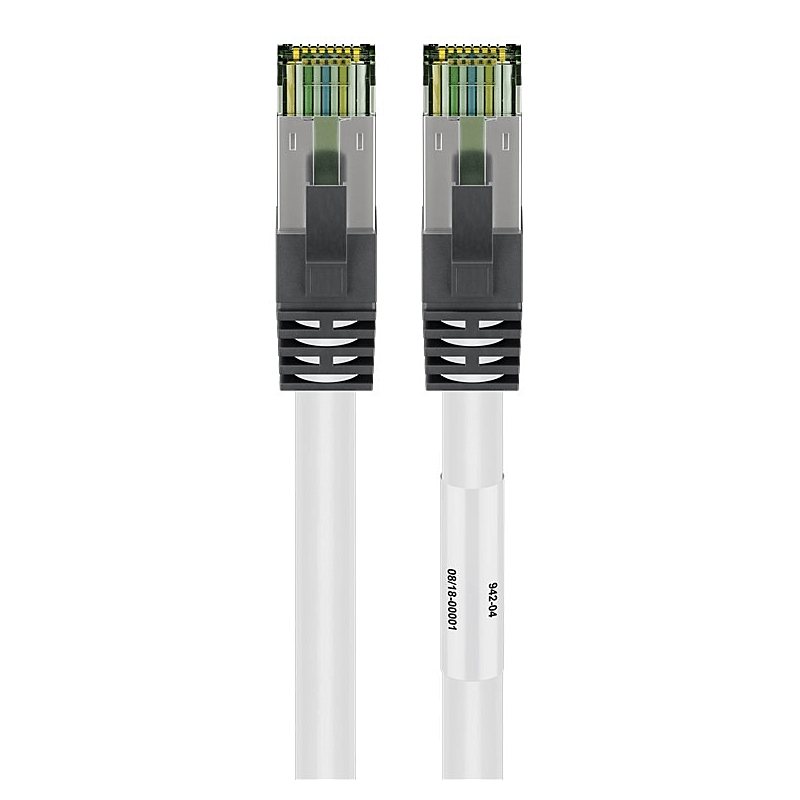 Kabel krosowy Cat8 S/FTP (PIMF) 0,50 m biały