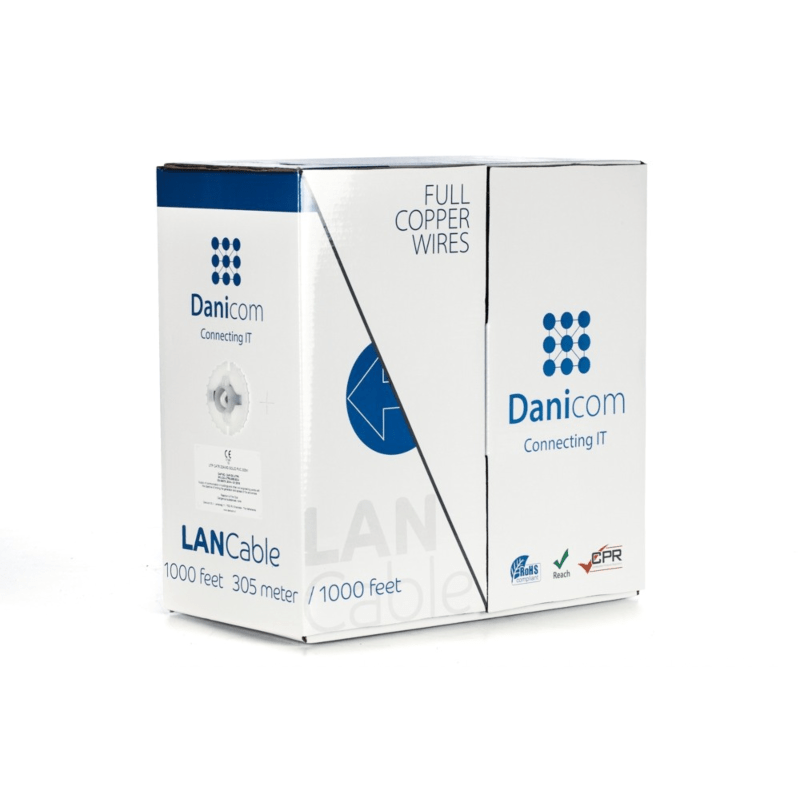 Kabel DANICOM CAT6 UTP 305m na rolce, sztywny - LSZH (Dca)