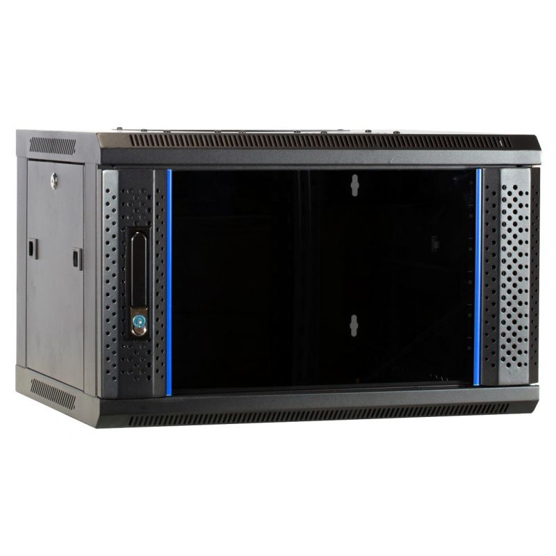 Szafka ścienna 6U z drzwiami szklanymi 600x450x368mm (szer. x gł. x wys.)