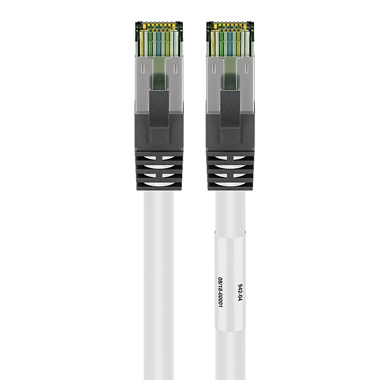 Kabel krosowy Cat8 S/FTP (PIMF) 0,25 m biały