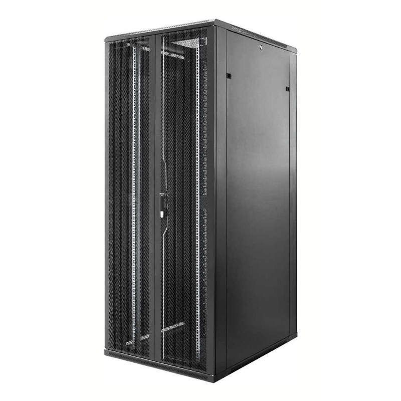 Szafa serwerowa 47U z podwójnymi perforowanymi drzwiami przednimi i tylnymi 800x800x2200mm (szer. x gł. x wys.)