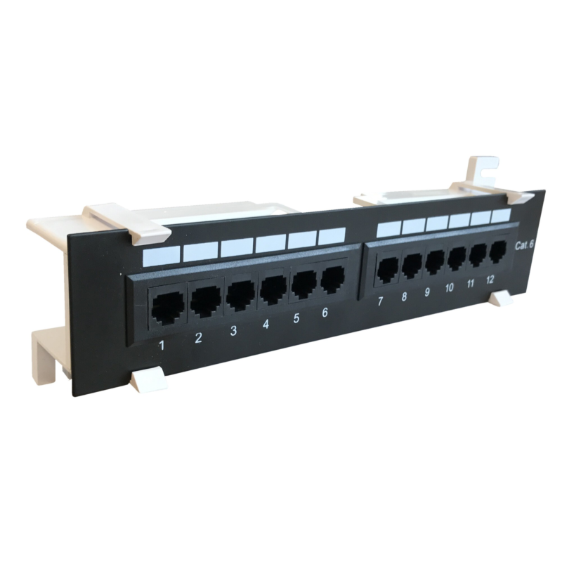 Panel krosowy ścienny CAT6 UTP - 12 portów