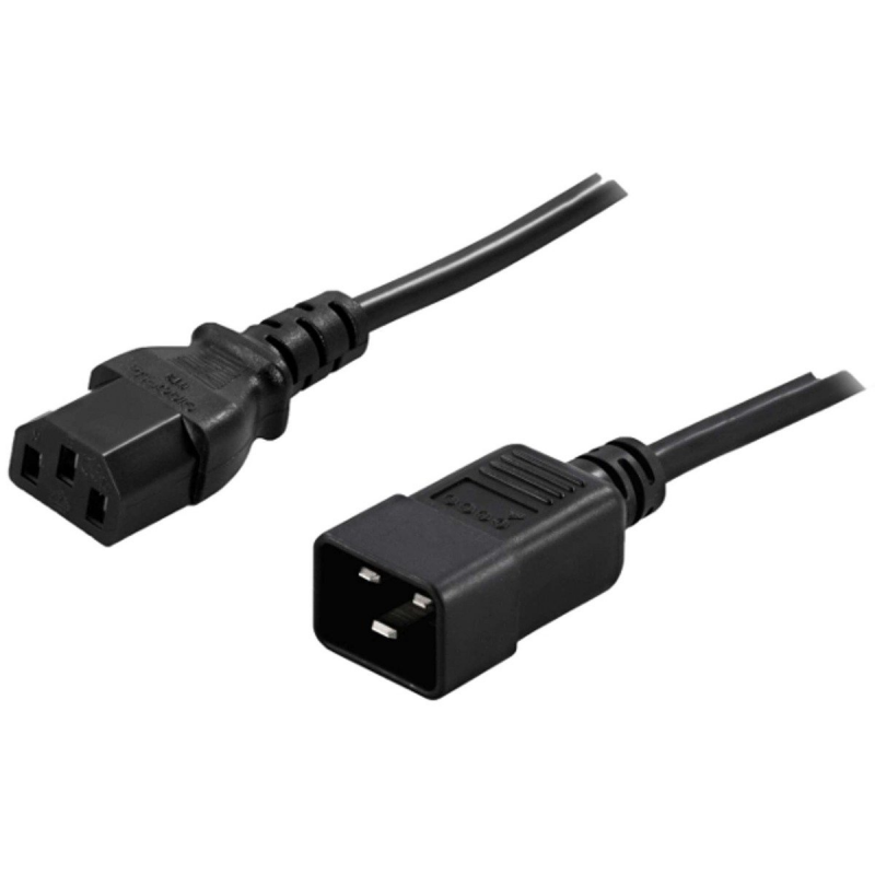 Kabel zasilający C13 do C20 1,80m czarny